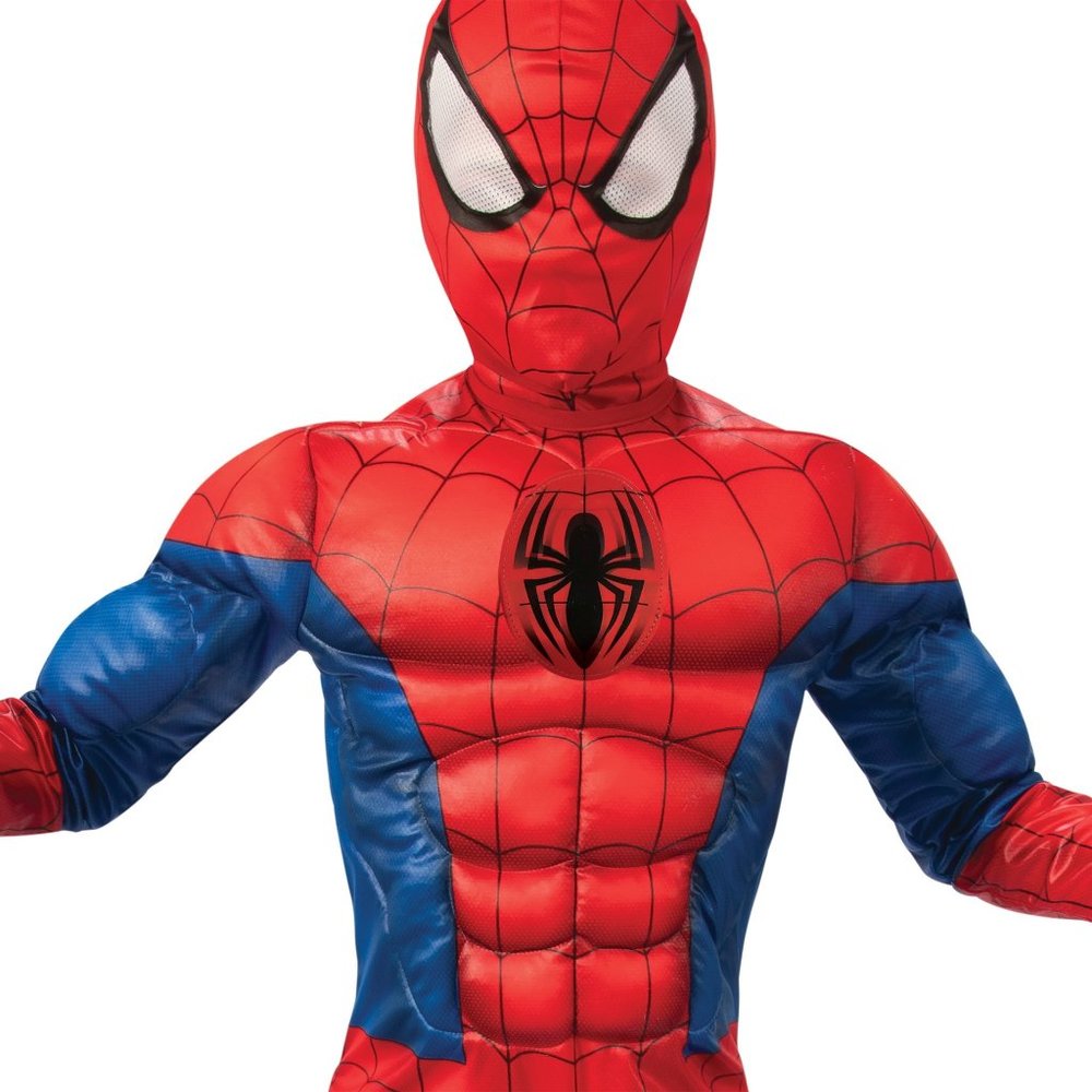 Boys Child Spider-Man MUSCLE Halloween Costume Spiderman Size Med 8/10 NWT - Picture 3 of 4